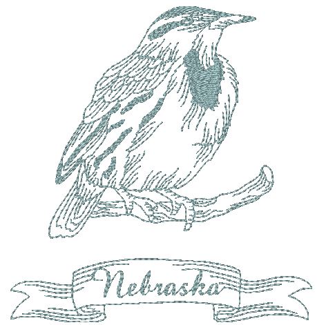 Redwork state birds x machine embroidery designs â