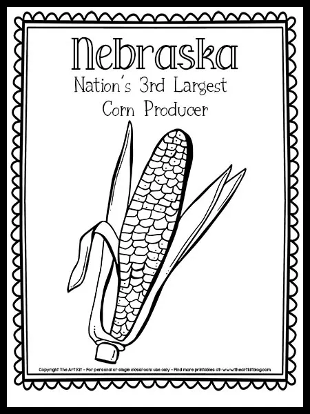 Nebraska corn coloring page free printable â the art kit