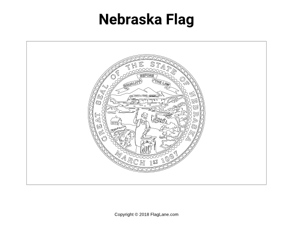 Free nebraska flag coloring page