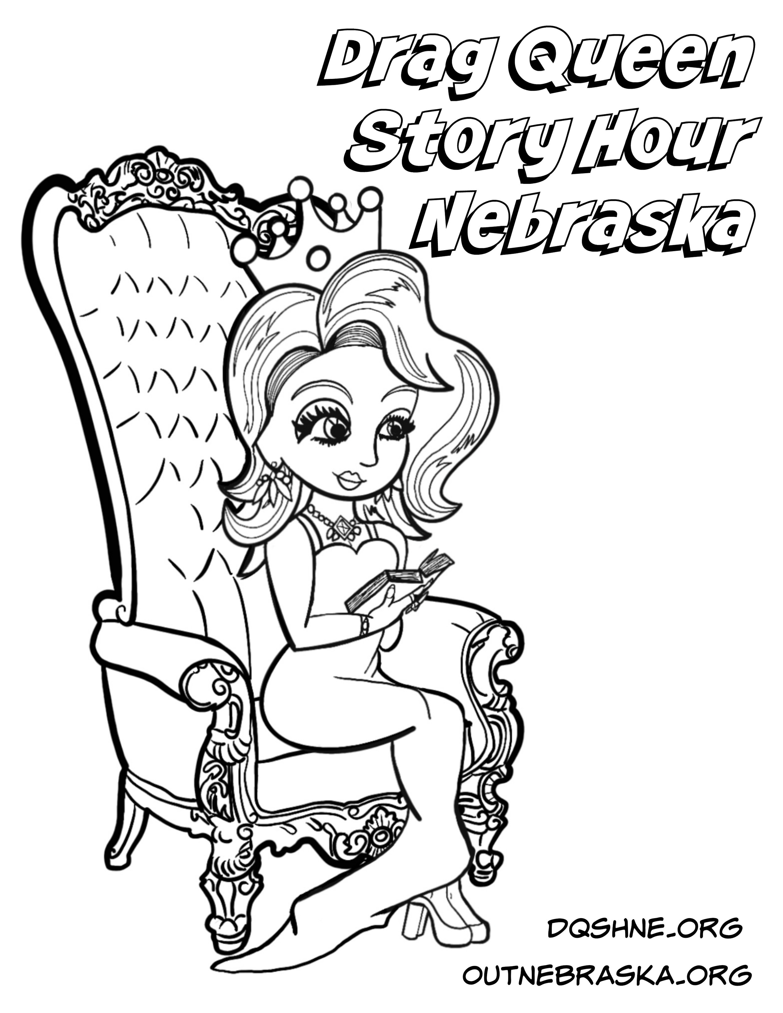 Free coloring page â drag queen story hour nebraska