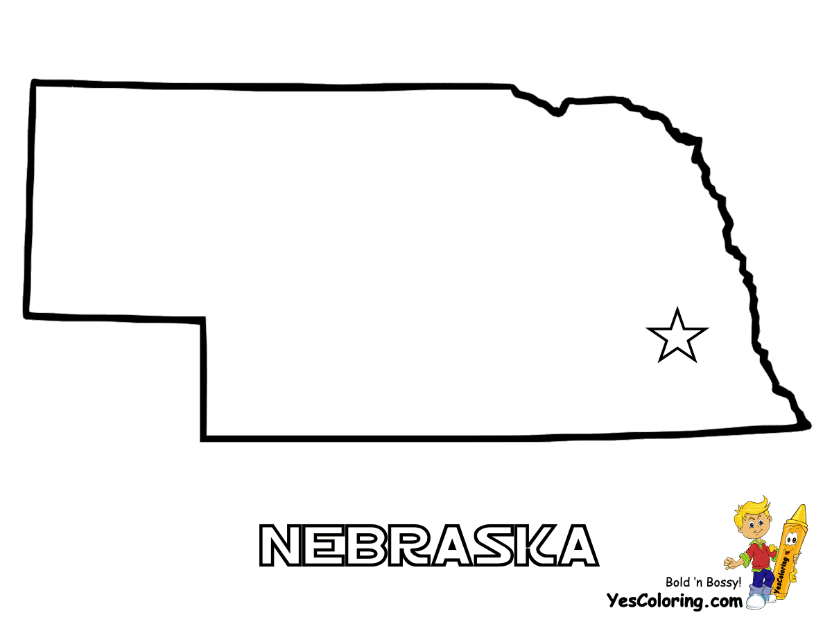 Nebraska state map outline sketch coloring page nebraska state nebraska state map