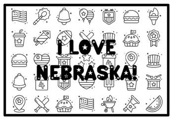 I love nebraska coloring pages us states project pattern art us histor