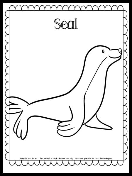 Seal coloring page free printable â the art kit