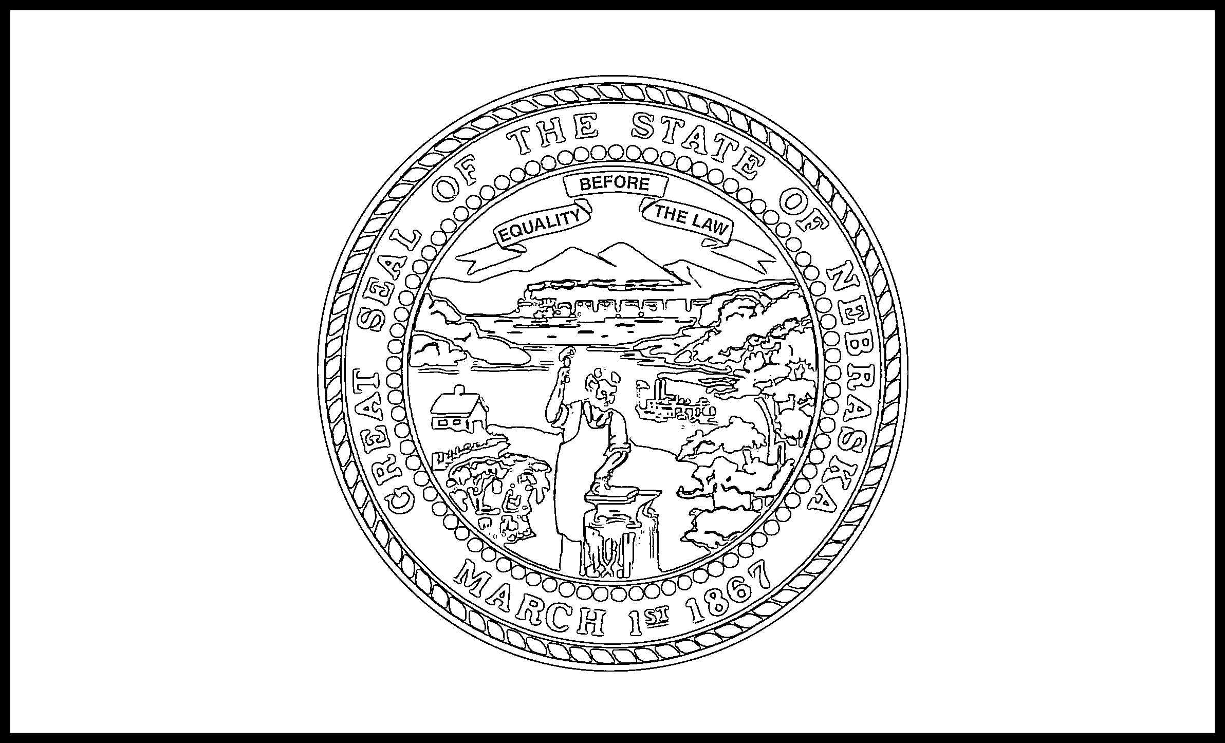 Nebraska flag coloring page â state flag drawing â flags web