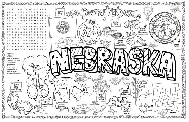 Nebraska symbols facts funsheet â pack of