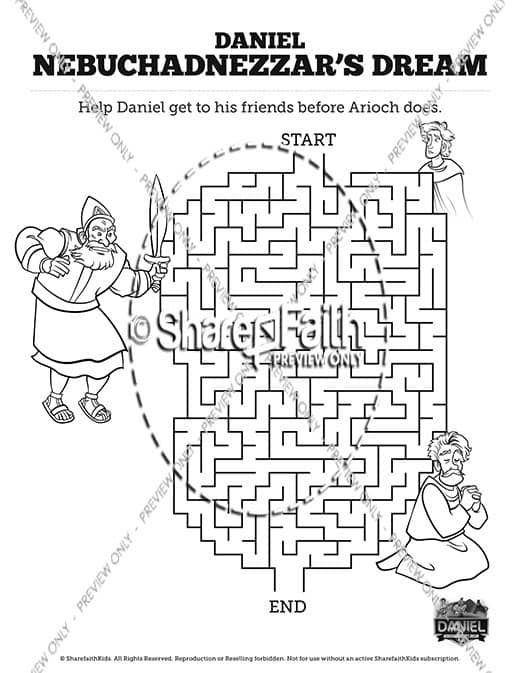 Daniel nebuchadnezzars dream bible mazes â