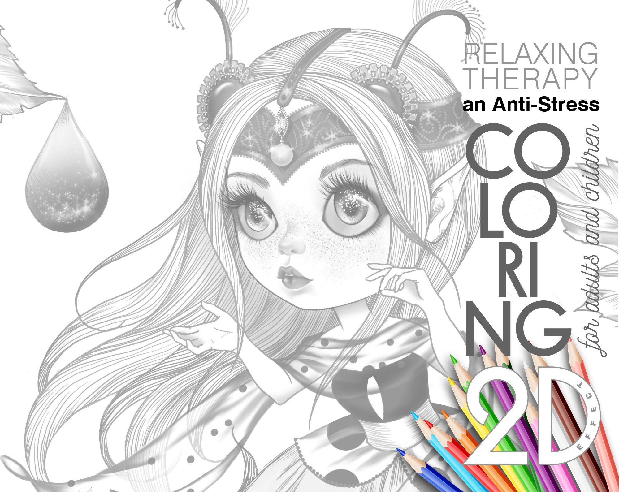 Coloring pages fairy ladybug coloring relaxing therapy anti