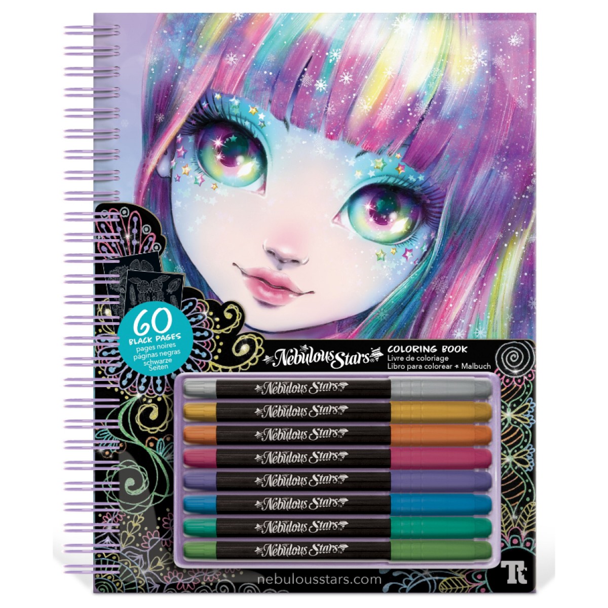 Nebulous stars isadora black pages coloring book with metallic pens toys caseys toys