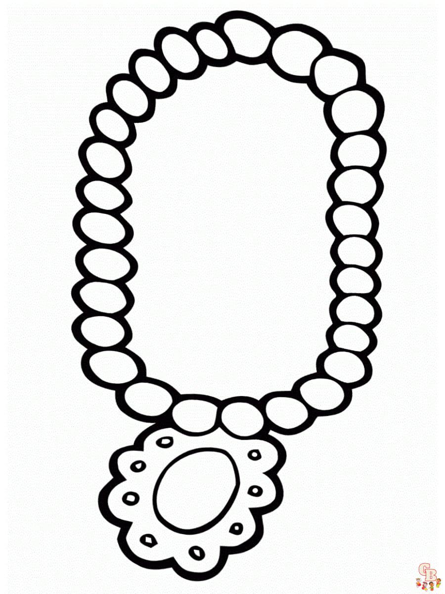 Printable necklace coloring pages free for kids and adults