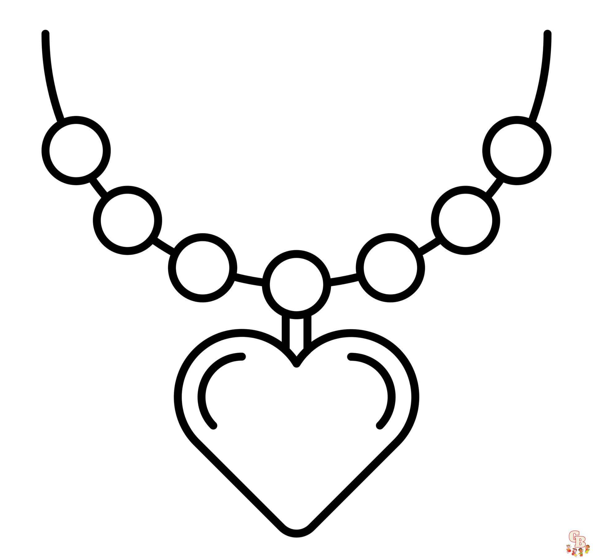 Printable necklace coloring pages free for kids and adults