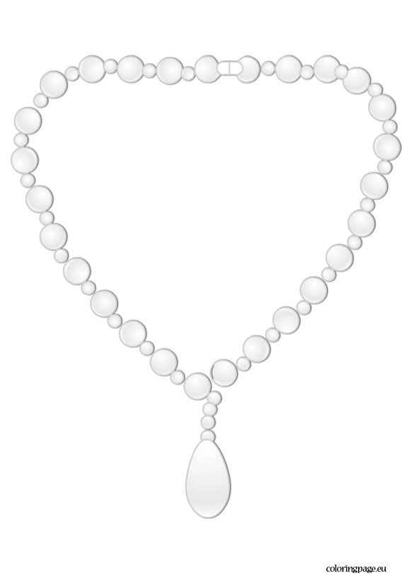 White pearl necklace coloring page