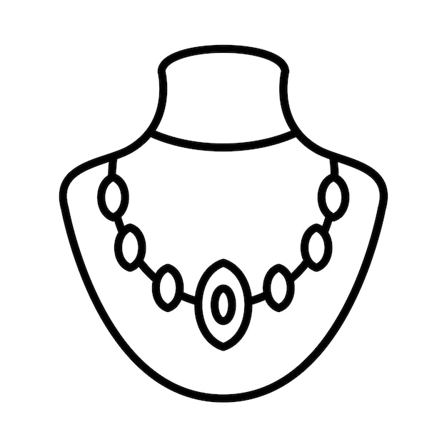 Premium vector necklace line illustration