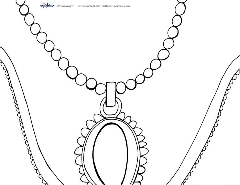 Printable necklace coloring page