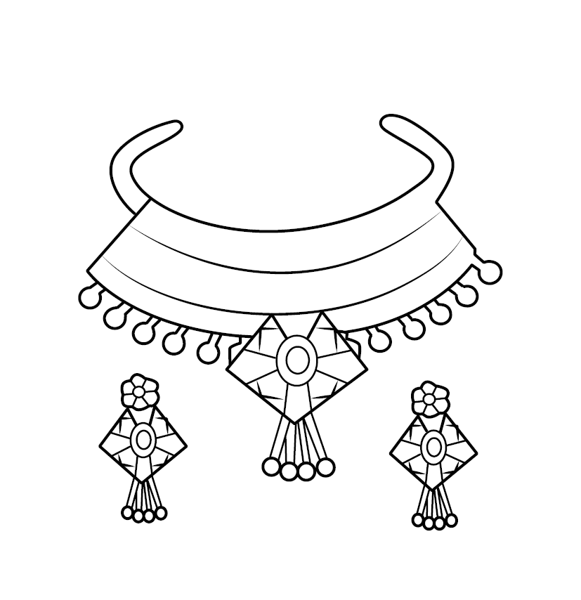 Necklace colouring page free colouring book for children â monkey pen store