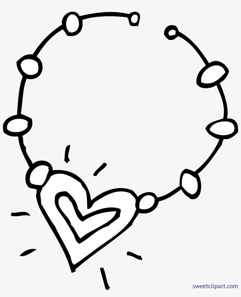 Necklace coloring page clip art