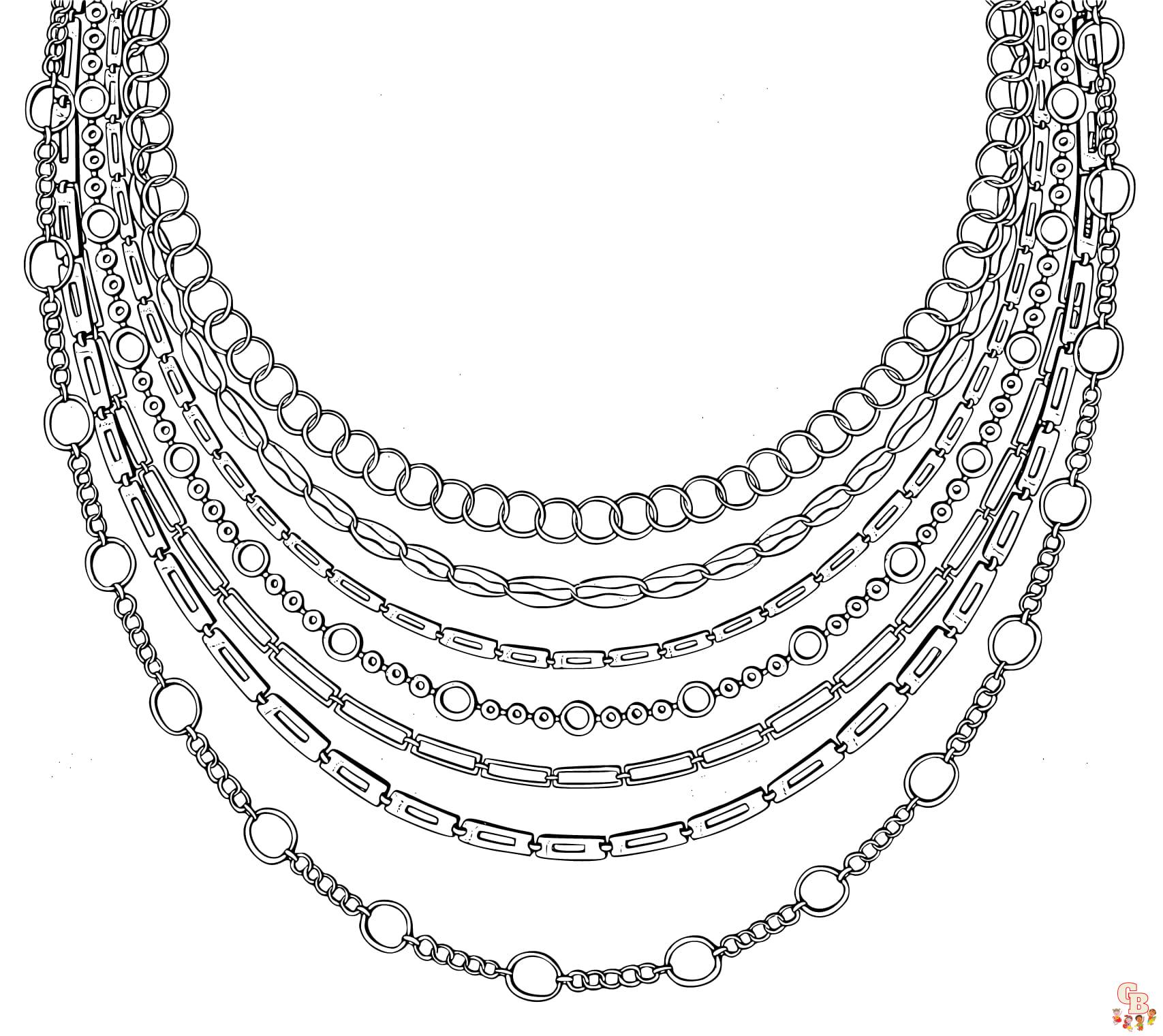 Printable necklace coloring pages free for kids and adults