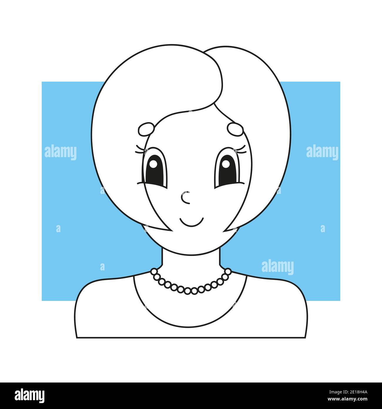 Coloring book for kids beautiful cute fashionable girls with jewelry cheerful character vector illustration cute cartoon style fantasy page for c stock vector image art