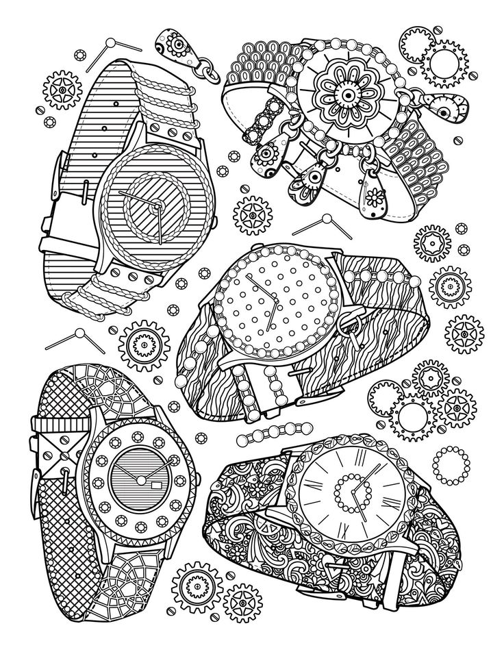 Watches a page from the best jewelry adult coloring book available hereâ coloring books adult coloring books coloring pages