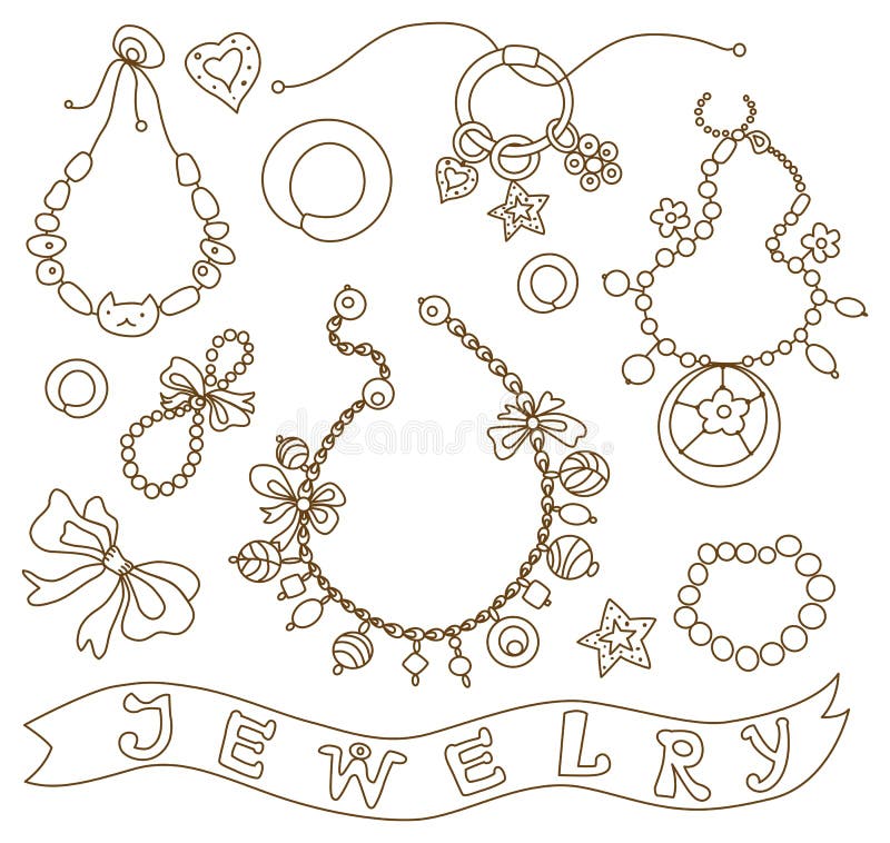 Jewelry coloring stock illustrations â jewelry coloring stock illustrations vectors clipart