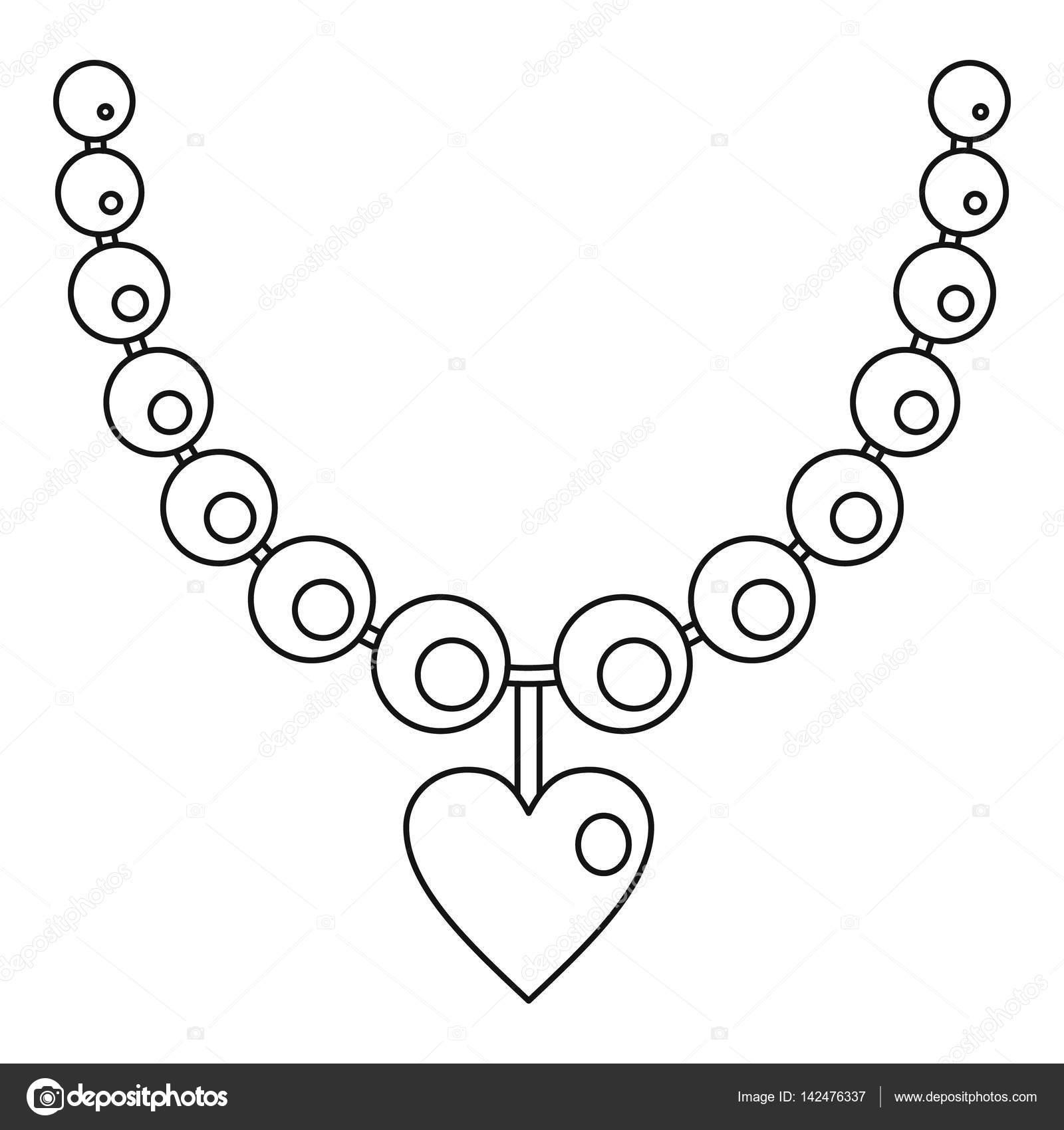 Necklace icon outline style stock vector by ylivdesign