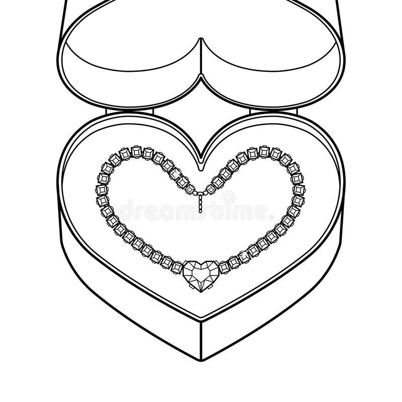 Coloring pages diamond necklace coloring book vector diamond necklace coloring book