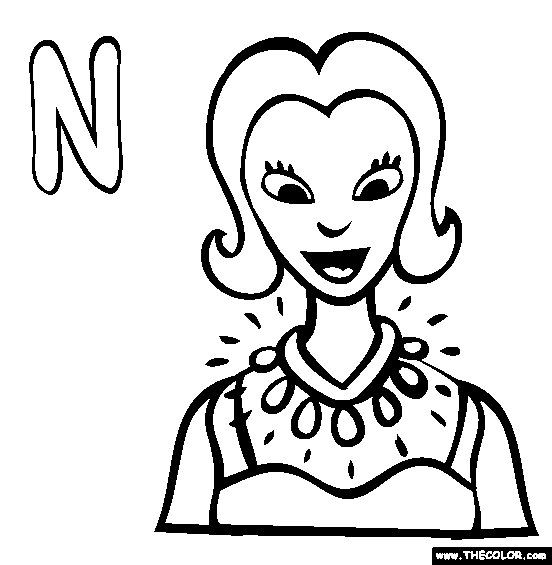 N coloring page free n online coloring