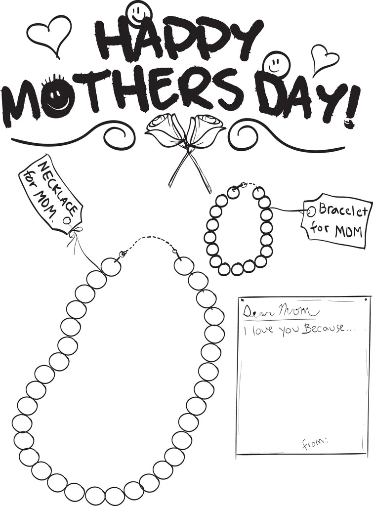 Printable happy mothers day coloring page for kids â