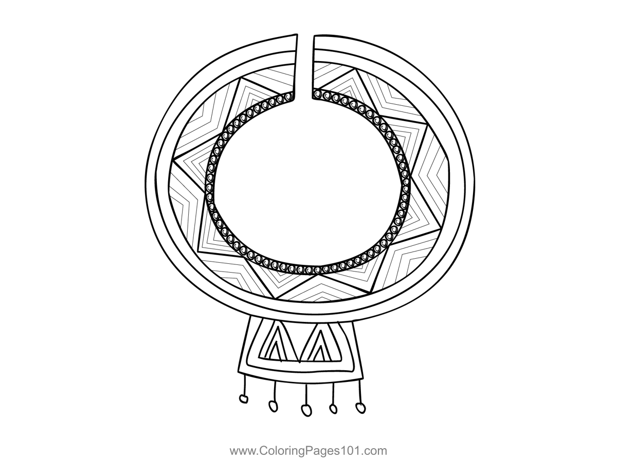 Masai wedding necklace coloring page for kids