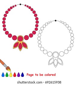 Necklace be colored coloring book preschool stock vector royalty free