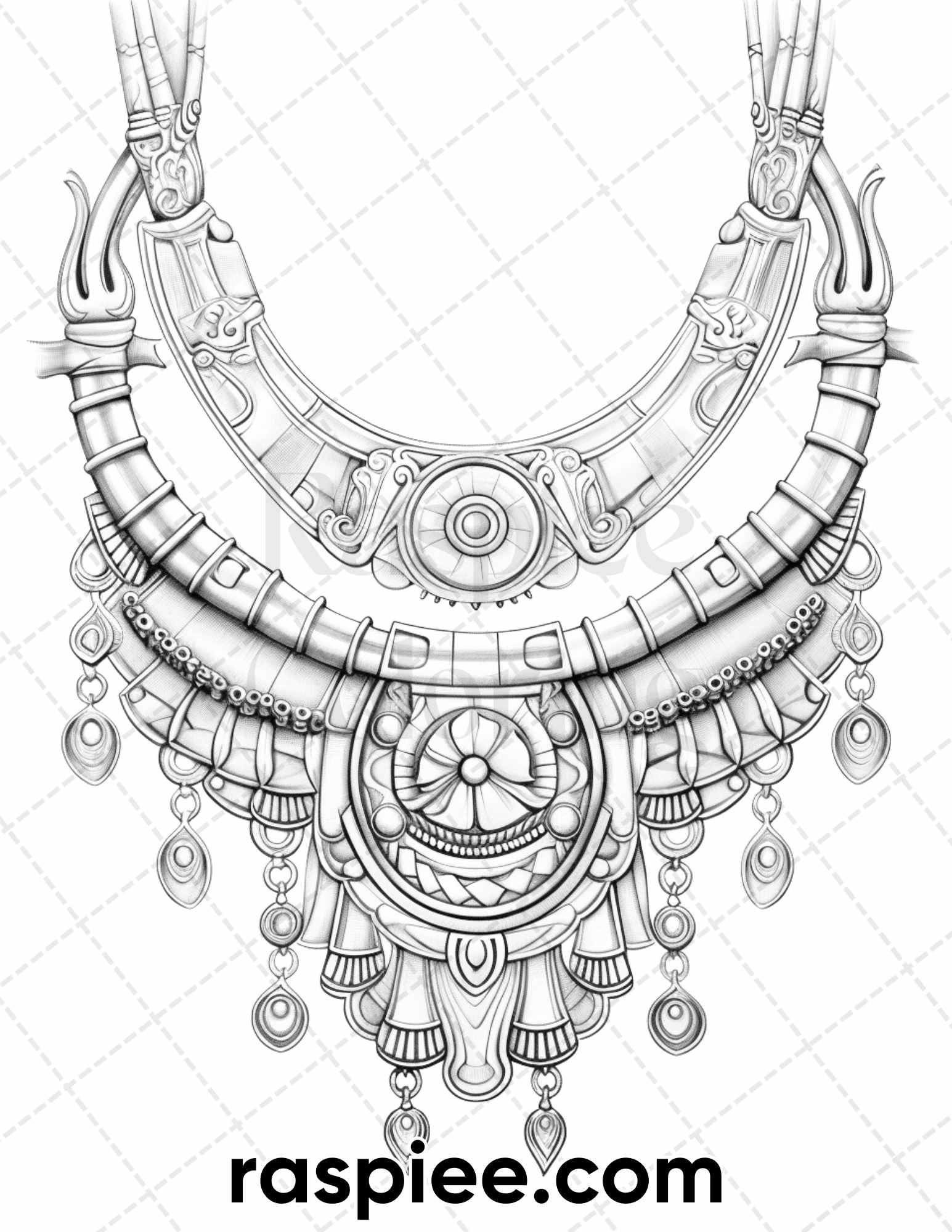 Exquisite jewelry collection grayscale coloring pages for adults p â coloring