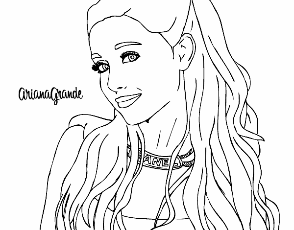 Colored page ariana grande with necklace painted by user not registered