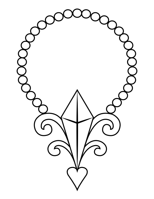 Printable royal necklace coloring page