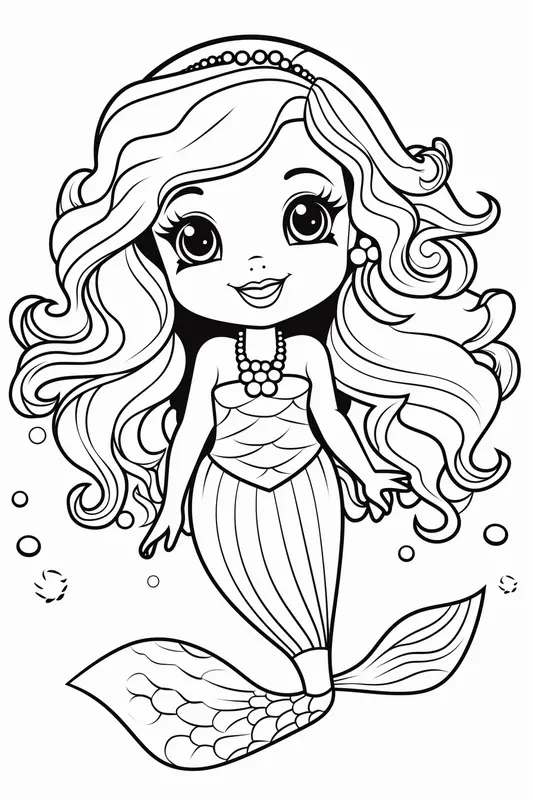 Ðï cute mermaid with a necklace