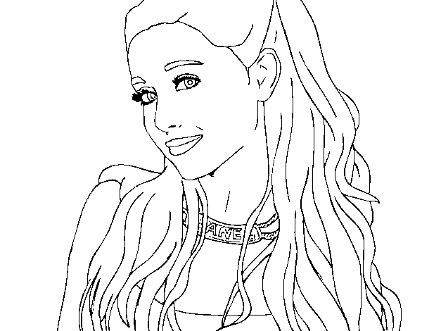 Ariana grande with necklace coloring page