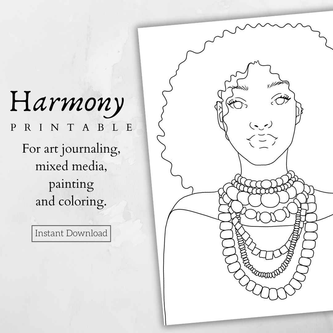 Harmony afro girl printable printable collage paper â a painted page