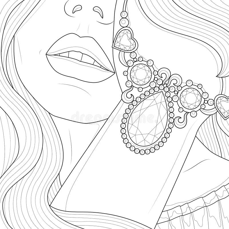 Necklace coloring page stock illustrations â necklace coloring page stock illustrations vectors clipart