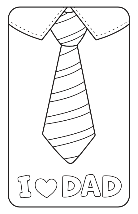 Fathers day necktie coloring card