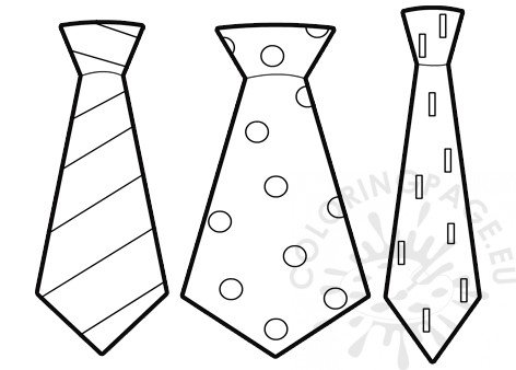 Tie template printable pdf coloring page