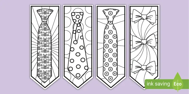 Ties louring bookmarks teacher made