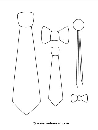 Fathers day dads neck ties coloring page