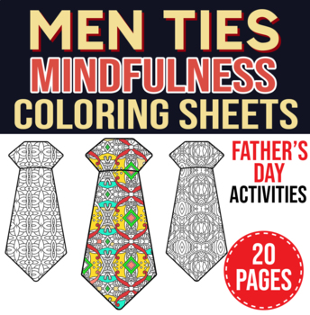 Fathers day ties mindfulness coloring pages mindfulness activities