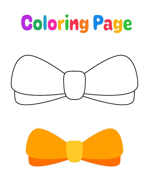 Premium vector coloring page with bow tie for kids