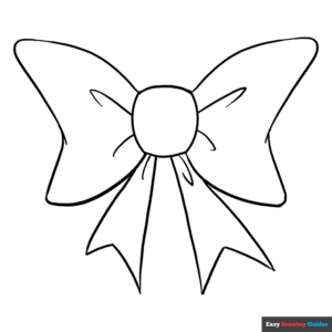 Bow tie coloring page easy drawing guides