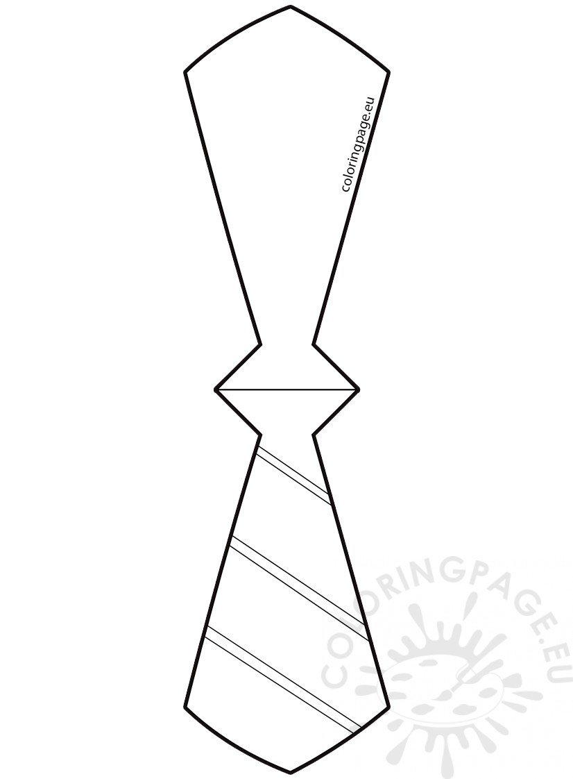 Necktie greeting card printable template coloring page