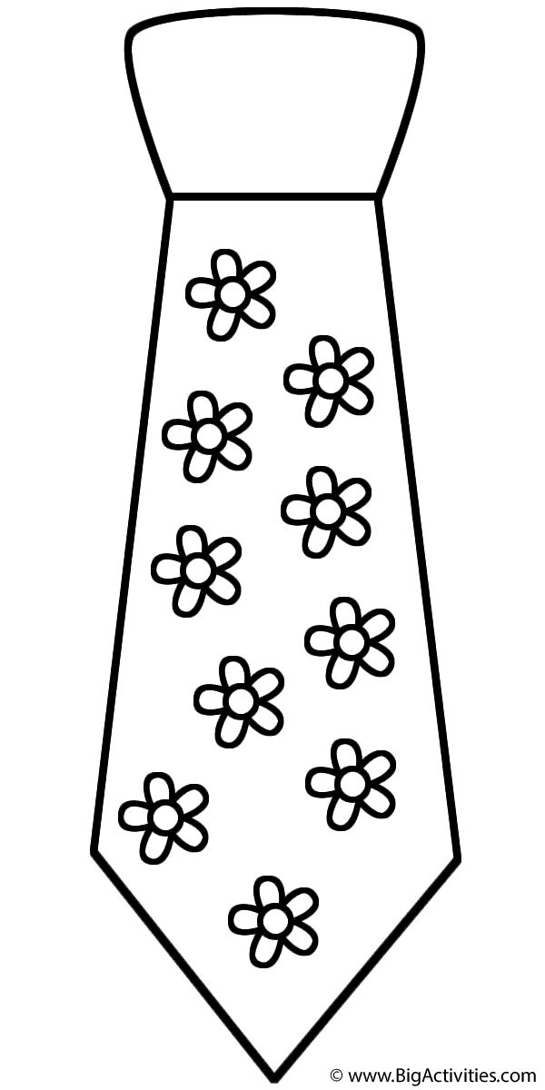 Neck tie with flowers