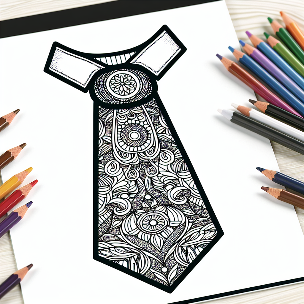 Neck tie coloring pages