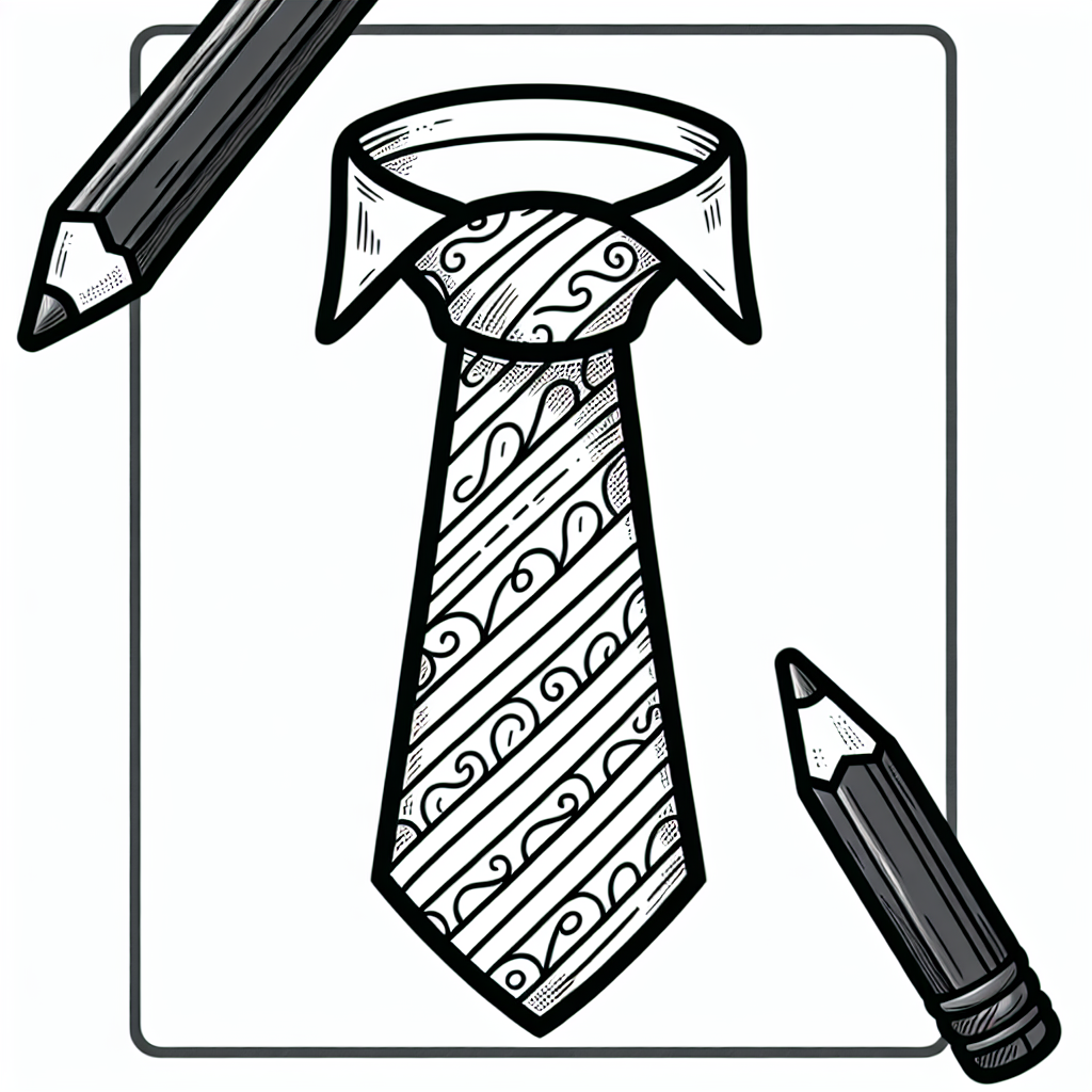 Neck tie coloring pages