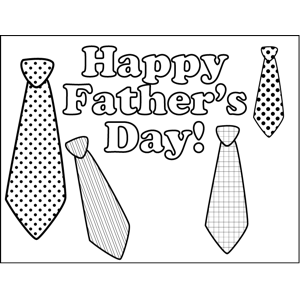 Fathers day ties coloring page