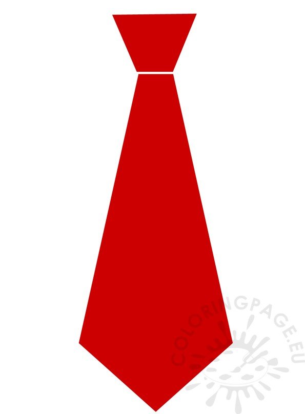 Red paper tie template for kids coloring page