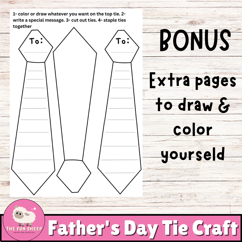 Fathers day tie craft dad necktie craft writing and coloring activity made by teachers